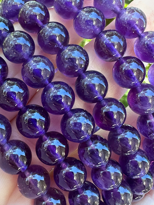 Amethyst Crystal Bead Bracelet Purple