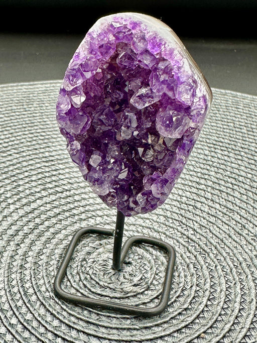 Amethyst Geode on Black Metal Stand