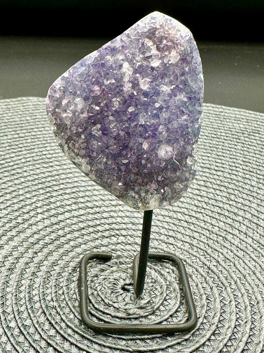 Amethyst Geode on Black Metal Stand
