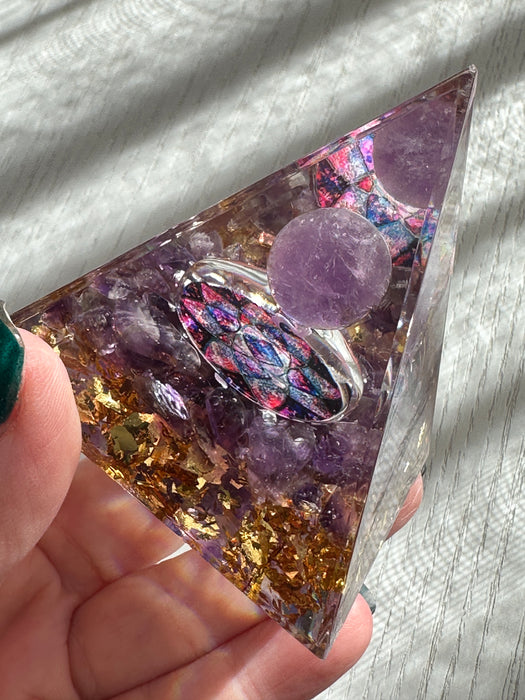 Amethyst Orgonite Crystal Pyramid