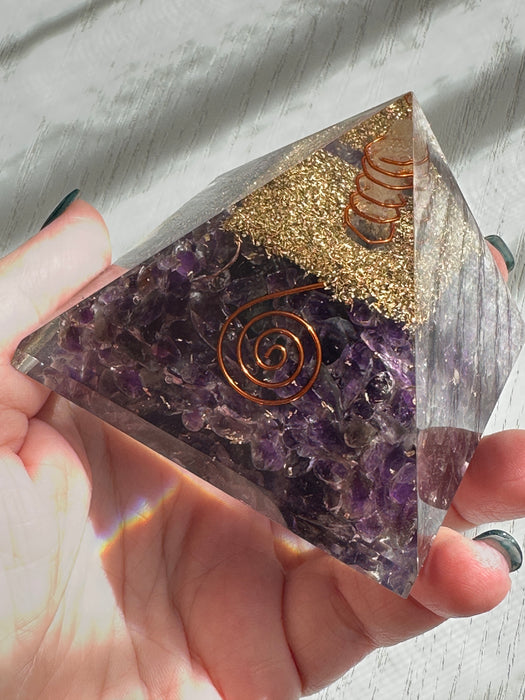 Amethyst Orgonite Pyramid Crystal