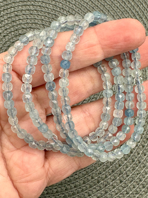 Aquamarine Faceted Bead Bracelet