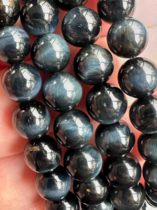 Dark Blue Tigers Eye Bead Bracelet