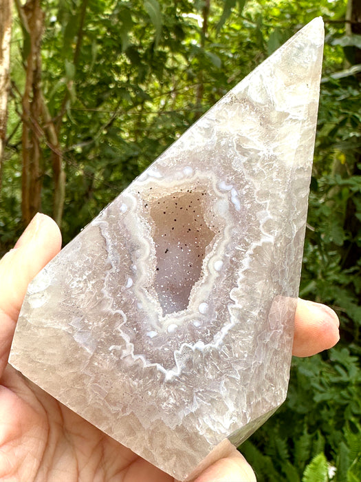 Druzy Agate Geometrical Diamond