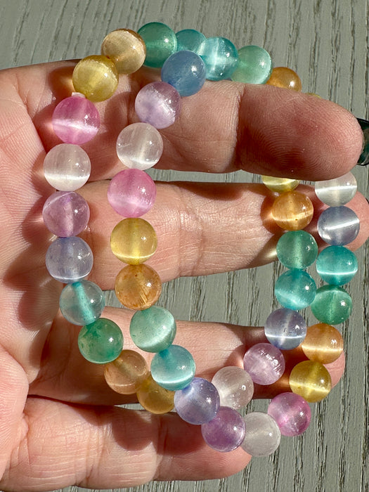 Dyed Selenite Bead Bracelet
