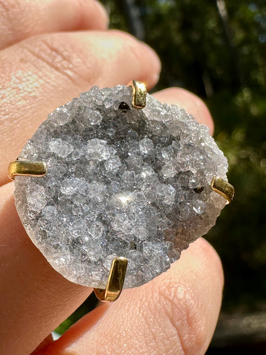 Gold Plated Amethyst Geode Ring