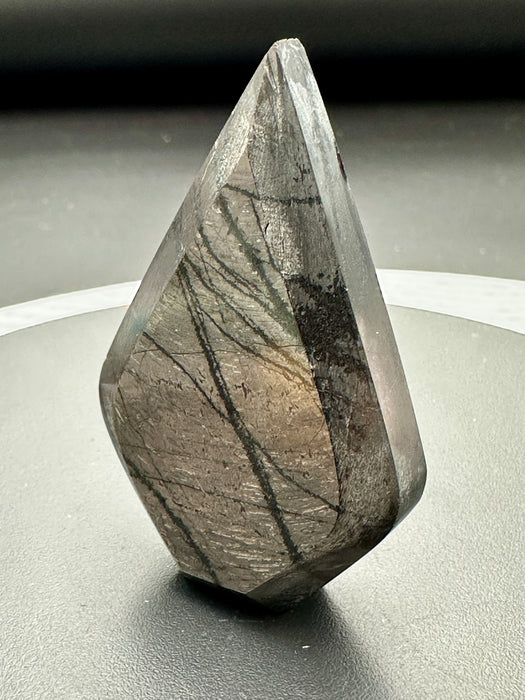 Hypersthene Geometric Teardrop Freeform Crystal Carving