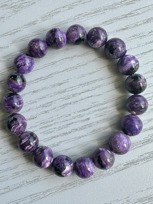 Charoite Crystal Bead Bracelet