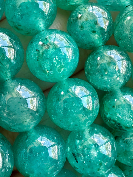 Green/Blue Strawberry Quartz Bead Bracelet - Various Choices