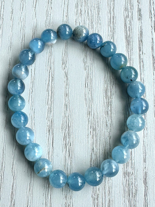 Aquamarine Bead Bracelet