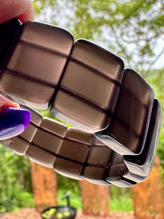 Rainbow Obsidian Rectangle Bracelet