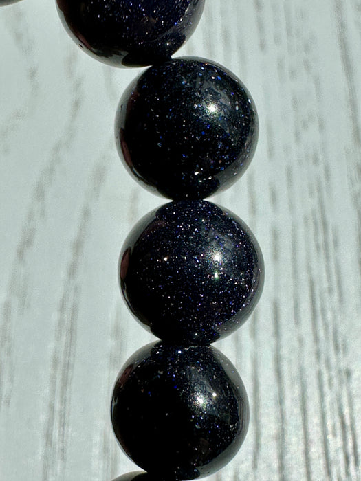 Blue Goldstone Bead Bracelet