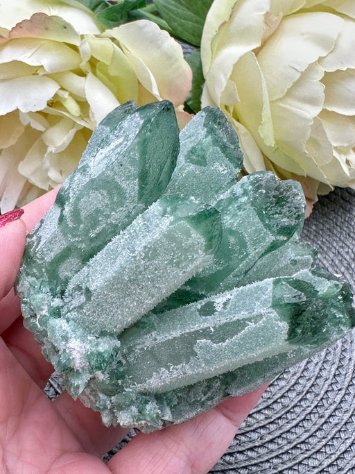 Green Phantom Quartz Seed Cluster Crystal