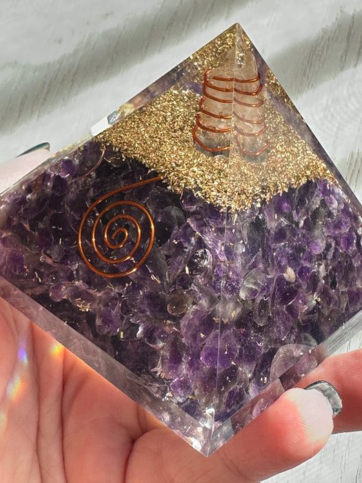 Amethyst Orgonite Pyramid Crystal