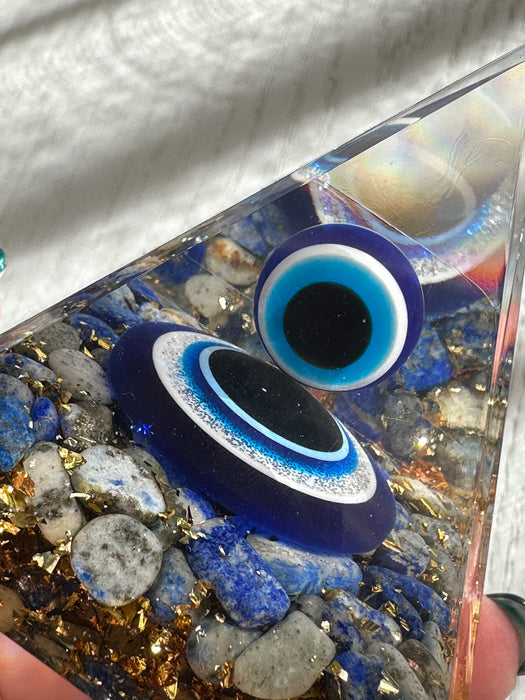 Evil Eye Orgonite Pyramid Crystal