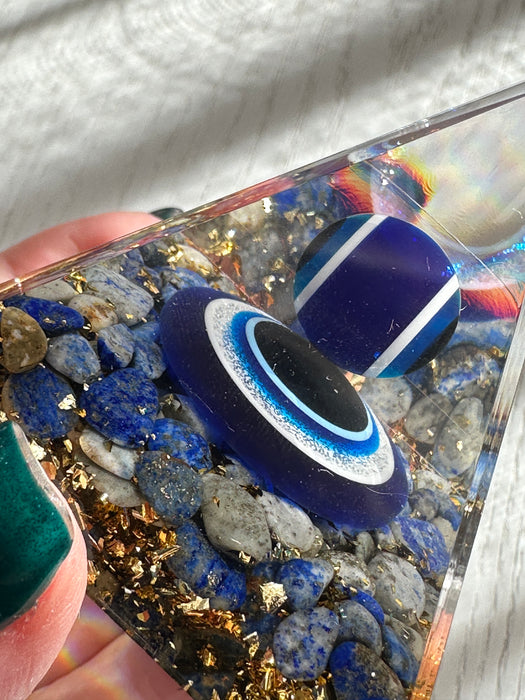 Evil Eye Orgonite Pyramid Crystal