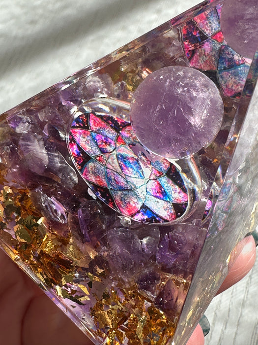 Amethyst Orgonite Crystal Pyramid