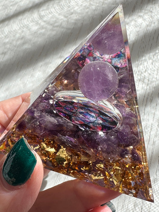 Amethyst Orgonite Crystal Pyramid