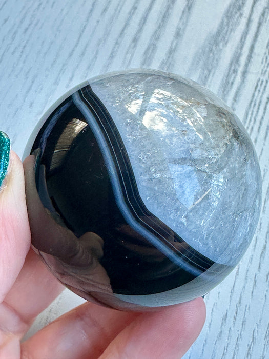 Black Agate Crystal Sphere