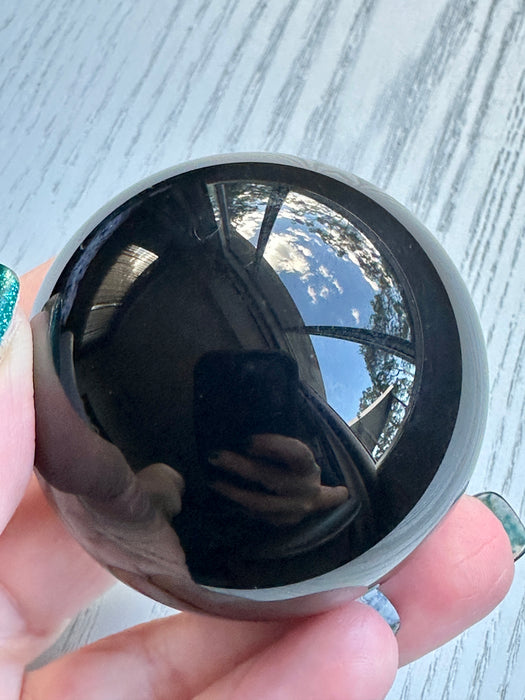 Black Agate Crystal Sphere