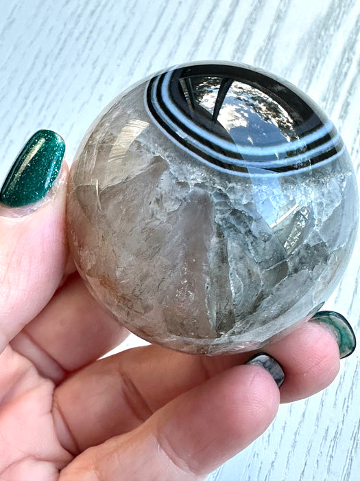 Black Agate Crystal Sphere