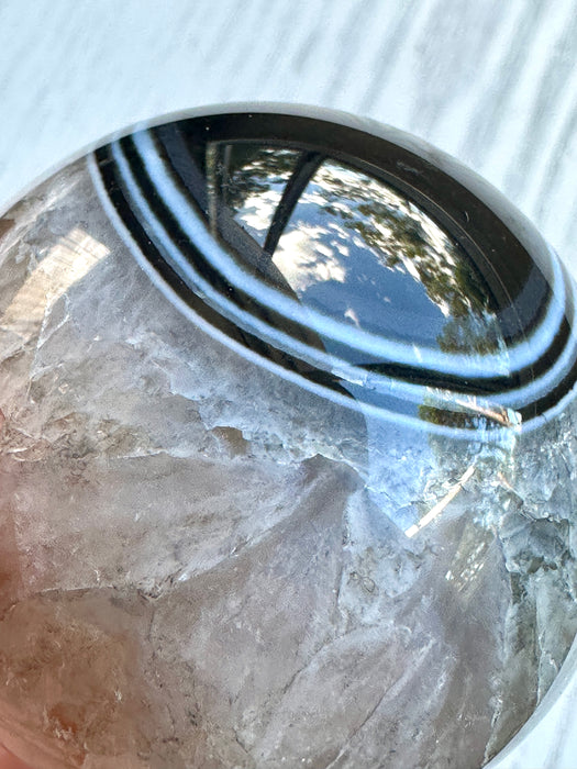 Black Agate Crystal Sphere