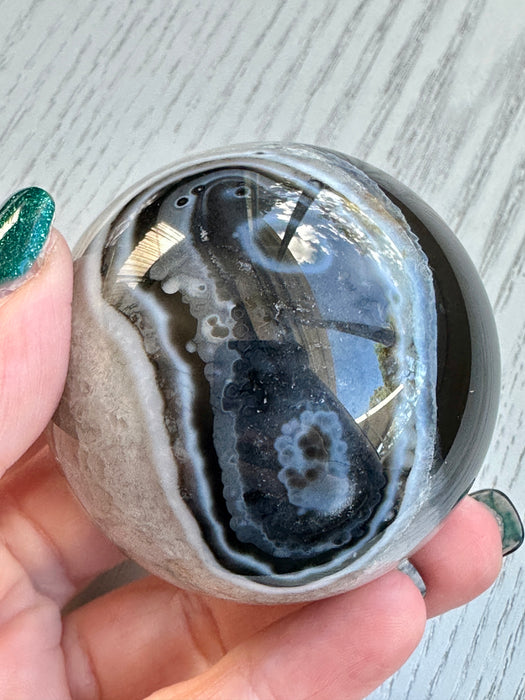 Black Agate Crystal Sphere