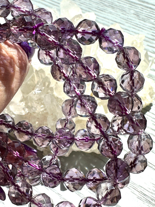 Amethyst Crystal Faceted Bead Bracelet