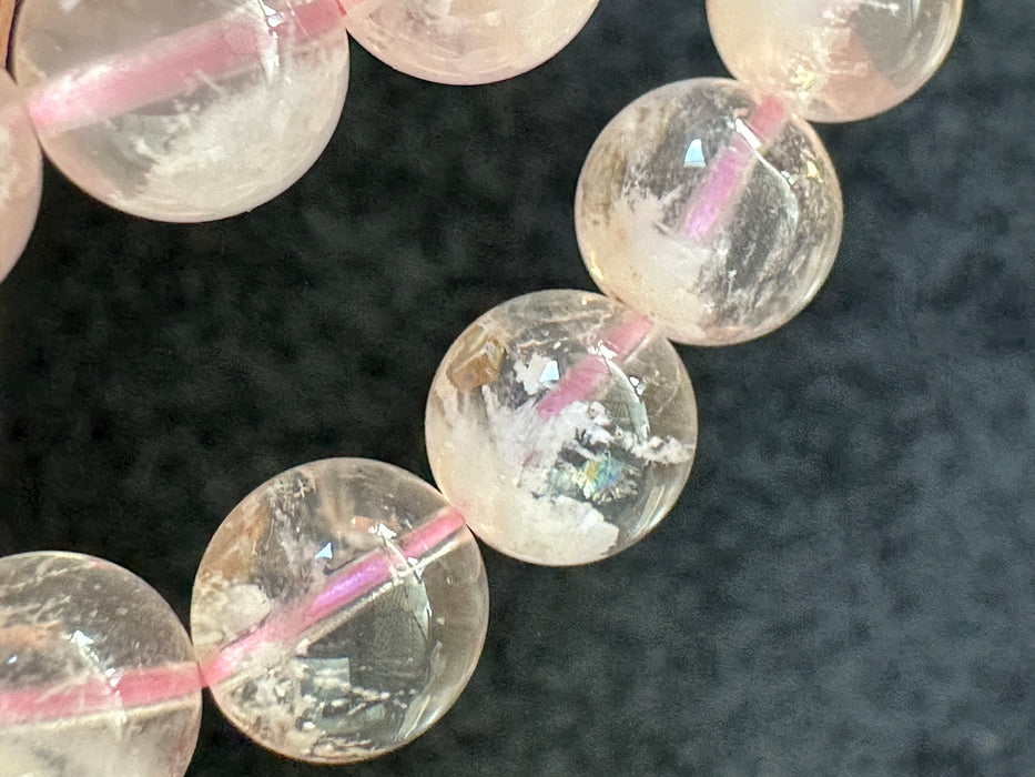 Pink Phantom Ghost Crystal Bead Bracelet