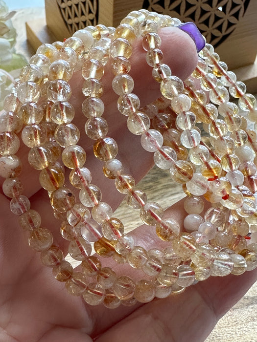 Citrine Crystal Bead Bracelet