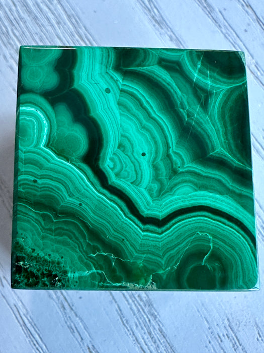 Malachite Crystal Cube