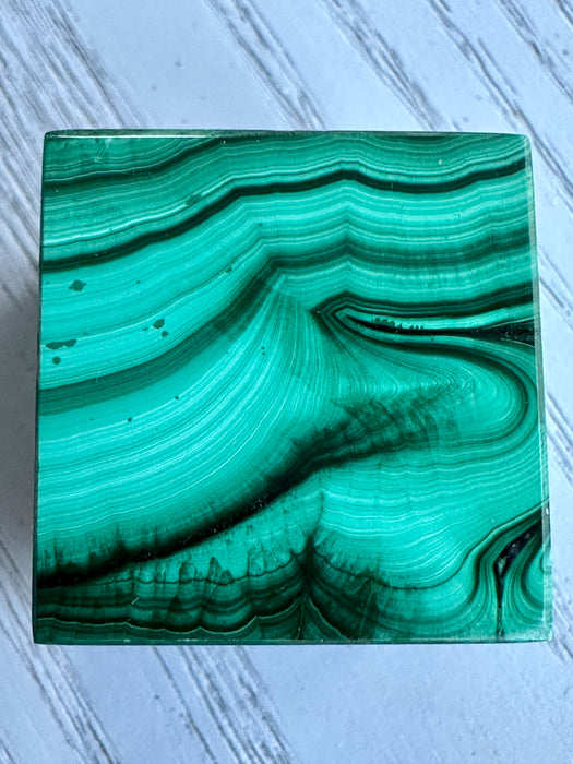 Malachite Crystal Cube