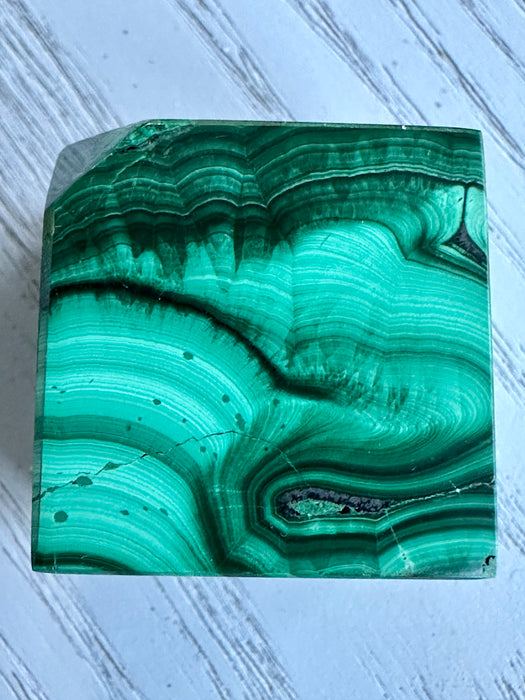 Malachite Crystal Cube