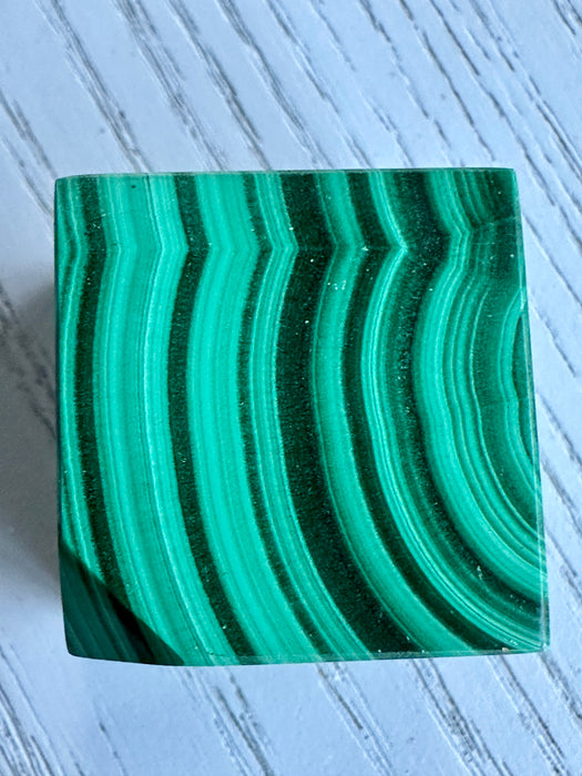 Malachite Crystal Cube