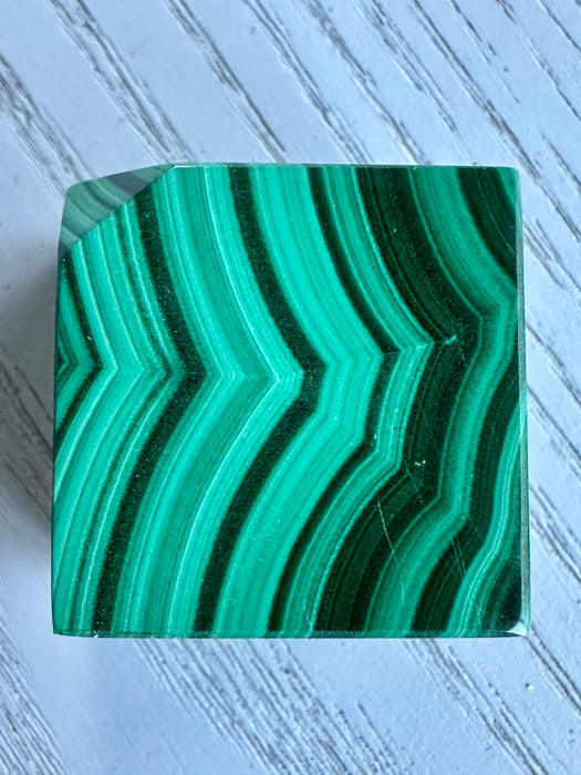 Malachite Crystal Cube