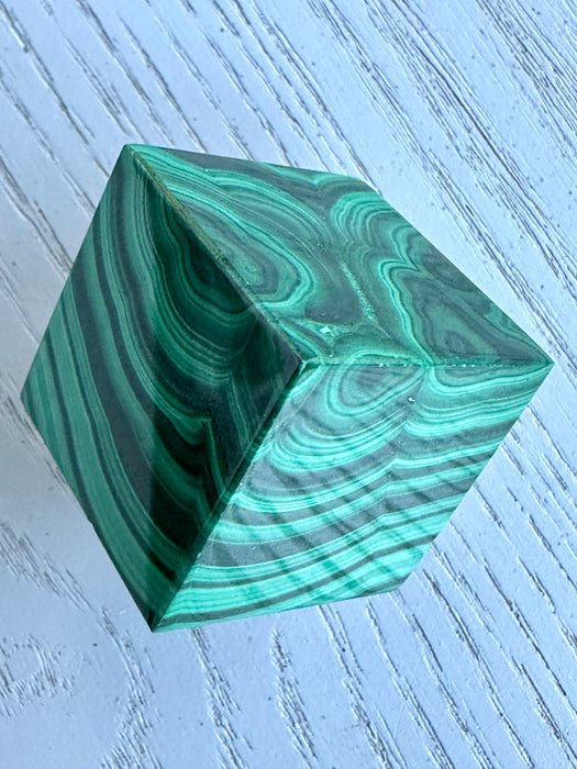 Malachite Crystal Cube