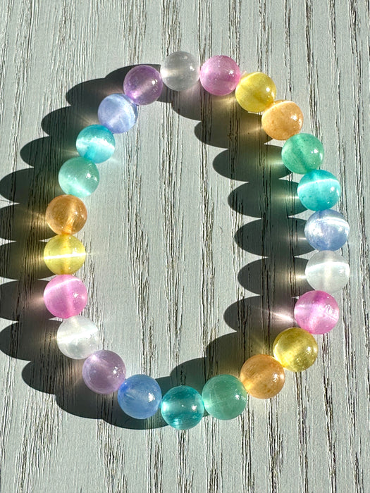 Dyed Selenite Bead Bracelet