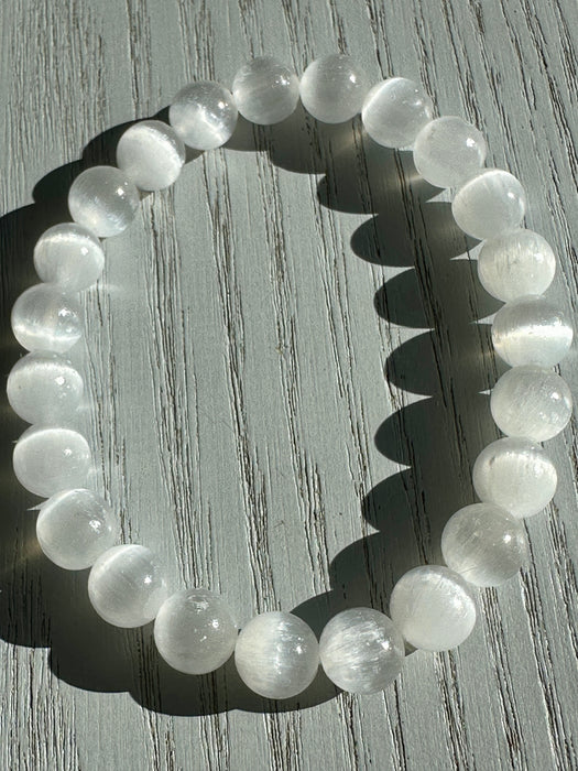 Selenite Bead Bracelet