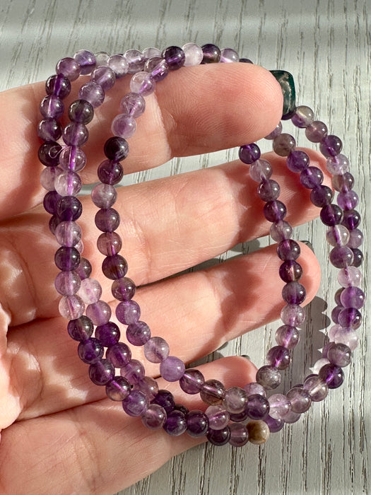 Amethyst Bead 3-Row Bracelet