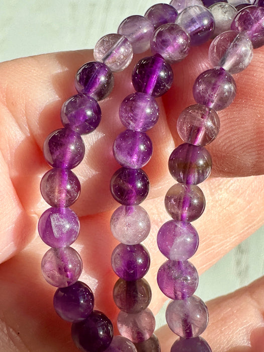 Amethyst Bead 3-Row Bracelet