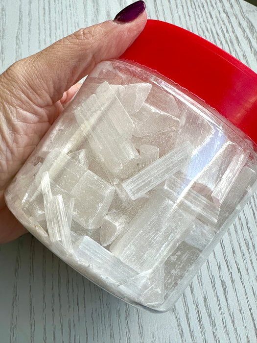 Selenite Crystal Pieces in Jar