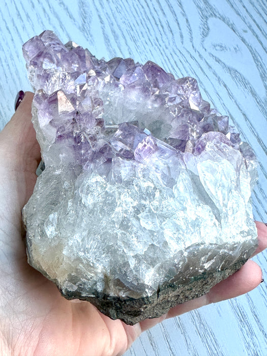 Raw Amethyst Crystal Cluster Votive Candle Holder