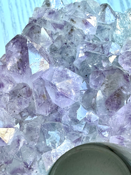Raw Amethyst Crystal Cluster Votive Candle Holder