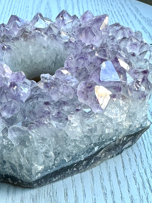 Raw Amethyst Crystal Cluster Votive Candle Holder