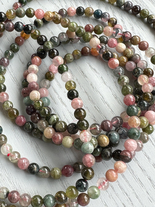 Watermelon Tourmaline 3-Row Bracelet/Necklace