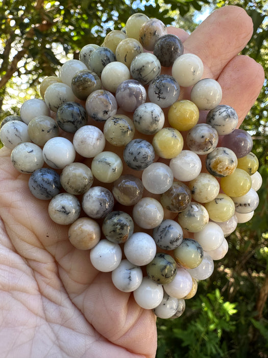 Dendritic Jasper Bead Bracelet - 8mm
