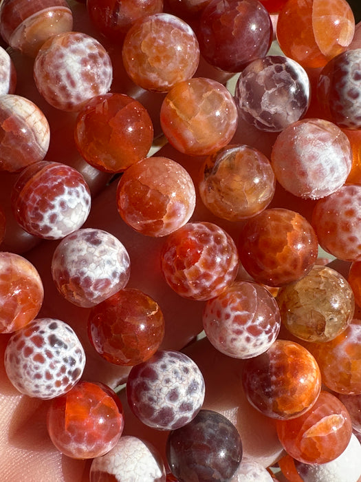 Red Fire (Snakeskin) Agate Bracelet