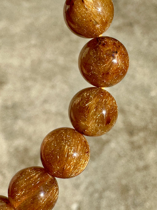 Gold Rutile Bead Bracelet