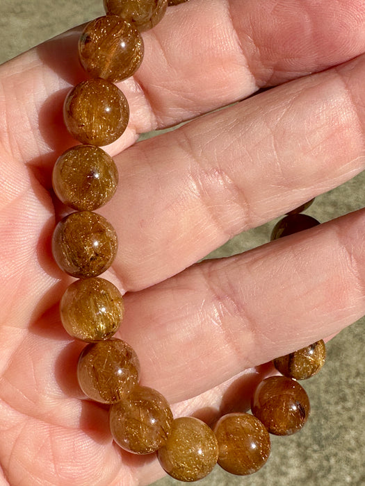 Gold Rutile Bead Bracelet