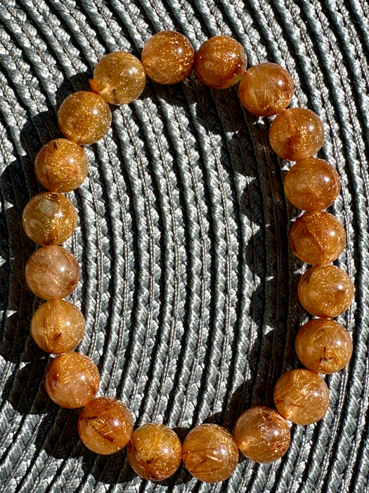 Gold Rutile Bead Bracelet